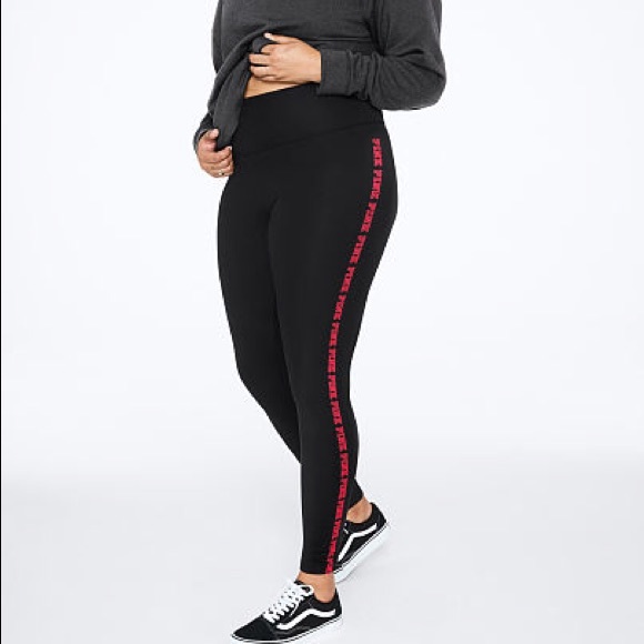 💗VS PINK RED & GOLD FOIL CREW & RED LOGO LEGGINGS - Picture 7 of 13